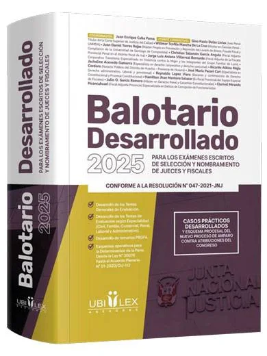 BALOTARIO DESARROLLADO 2025. Para los exámenes escritos de selección y nombramiento de jueces y fiscales