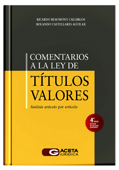 COMENTARIOS A LA LEY DE TÍTULOS VALORES COMENTARIOS A LA LEY DE TÍTULOS VALORES